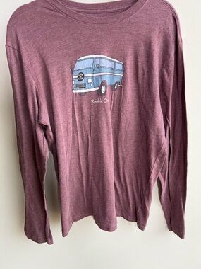 Life Is Good Mauve Long-Sleeve Tee with Blue Van Graphic